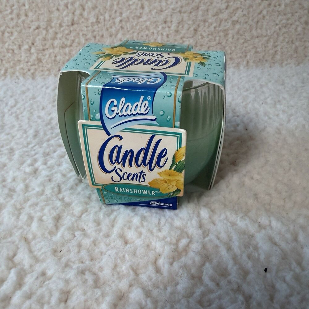 Glade Candle Scents Rainshower 1996 SC Johnson Small Glass Jar